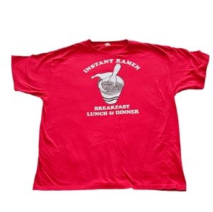 COPY - XXL Instant Ramen funny t-shirt, men's red short sleeves, 100% cotton. N…